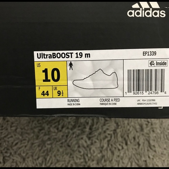 NEW adidas Ultraboost 19 Mens Running Shoes Sz 10 - Picture 6 of 7
